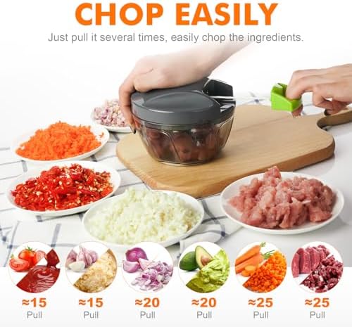 Ibergrif Manual Food Processor Vegetable Chopper, Portable Onion