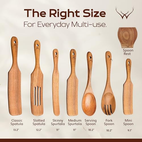 8PCS Wooden Spurtle Cooking Utensil Set