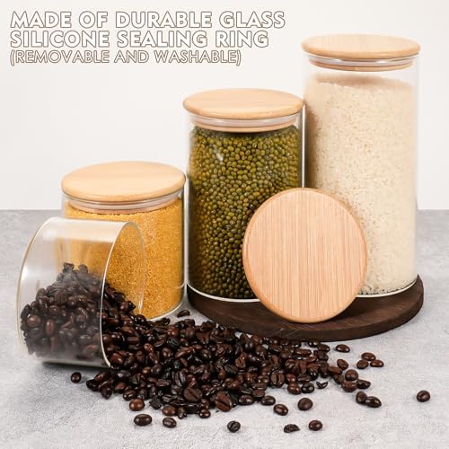 2PCS Glass Storage Jars with Airtight Lids,32 fl oz (950ml) Cute Clear