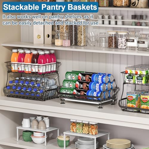 OKZEST 3-Tier Rolling Pantry Floor Organizers and Storage Cart with