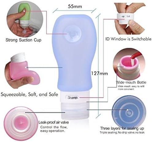 4 Pack Sucker type Portable Food Grade Squeeze Silicone Liquid Travel