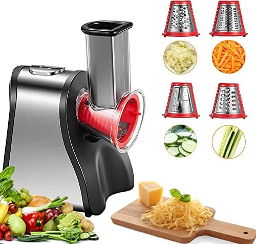 FOHERE Electric Cheese Grater and Salad Maker, Red