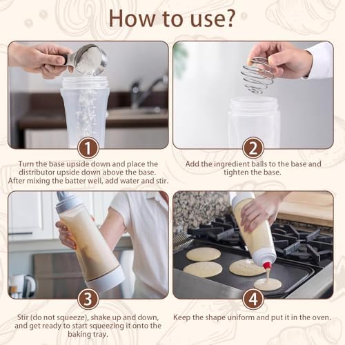 Pancake Batter Dispensers, 2 Packs, 1000ml