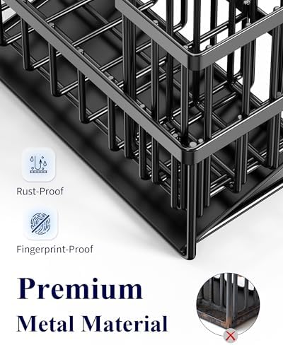Kitsure 7.9 Inch Kitchen Sink Sponge Holder, Black