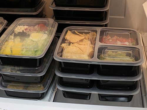 Simple Houseware 16 Pack 36-oz 3-Compartment Meal Prep Container