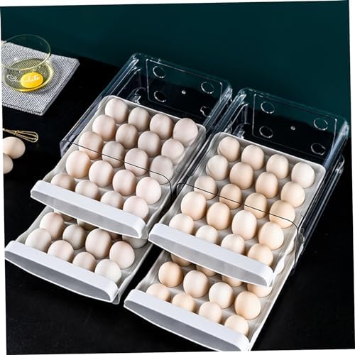 Egg Holder 40 Grids Egg Storage Drawer Container for Fridge Clear