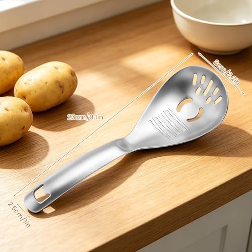 Multifunctional 5-in-1 Cooking Spoon, Stainless Steel Fine Grinding