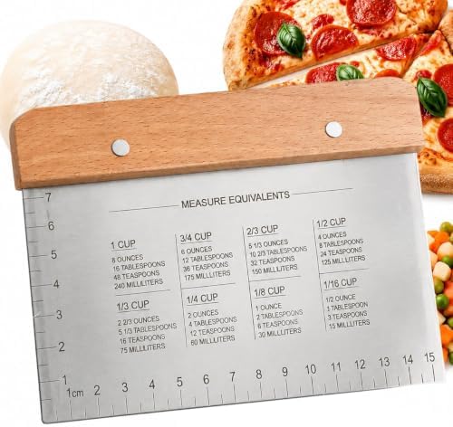 NOVANO Stainless Steel Bench Scraper, Multipurpose Dough Cutter Food