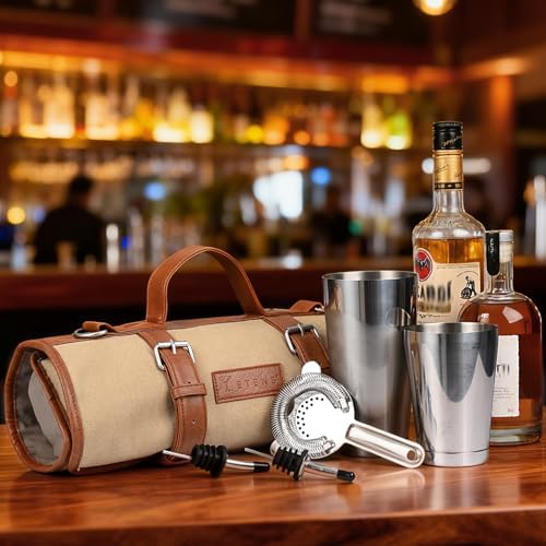 Etens 22 Piece Travel Bartender Kit with Bag, Portable Stainless Steel