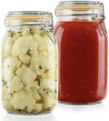 Glass Jars with Airtight Lids 50 oz [Set of 2]