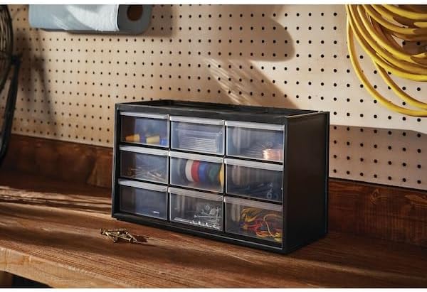 CRAFTSMAN Plastic Storage Organizer Bin System, 9 Compartment, Home Office - Image 2