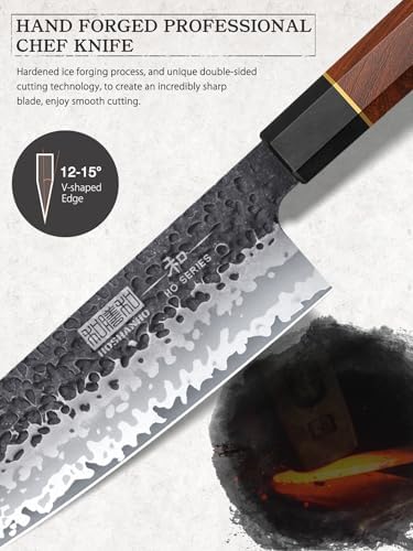 HOSHANHO 7-Piece Japanese Kitchen Knife Set with Block