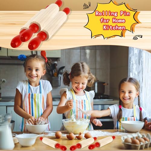 16 Pcs 8 Inch Mini Wooden Rolling Pins Small Wood Rolling Pin Wooden
