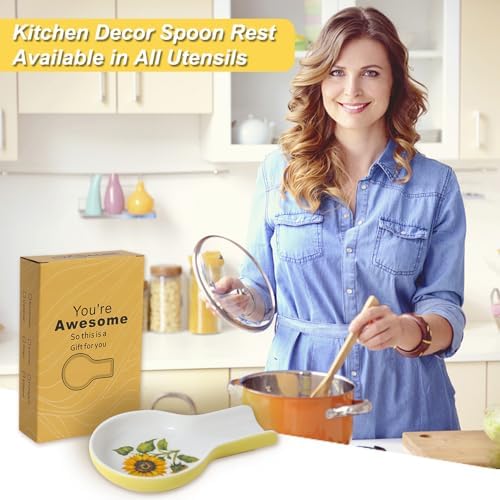 Spoon Rest for Stove Top Kitchen Decor Ceramic Spoon Holder