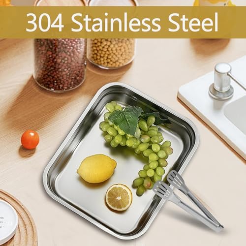 Zorfeter 3 Set Stainless Steel Breading Trays with Tong and Lids