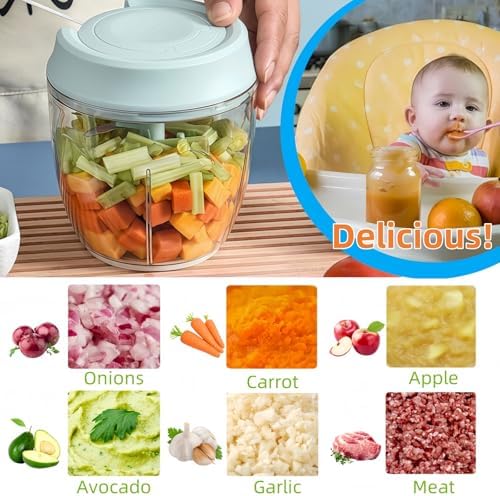 Manual Food Processor, Garlic Mincer Hand Cutter, Vegetable Chopper