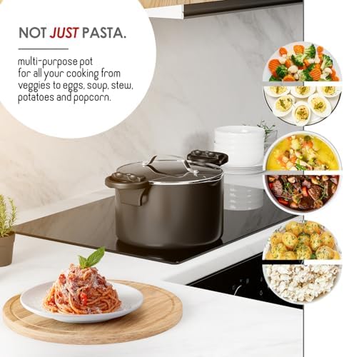 Eatex Pasta Pot with Strainer Lid - 5 Quart Multipurpose Stock Simmer