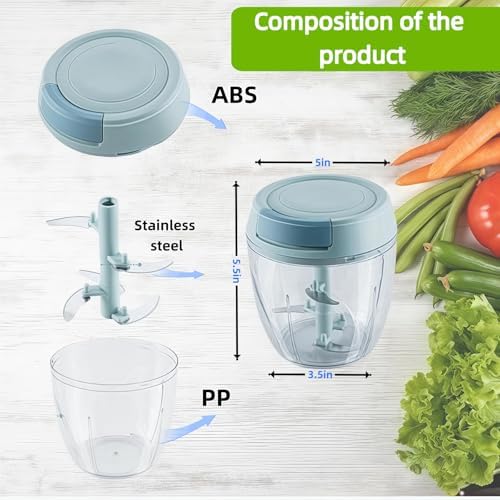 Manual Food Processor, Garlic Mincer Hand Cutter, Vegetable Chopper