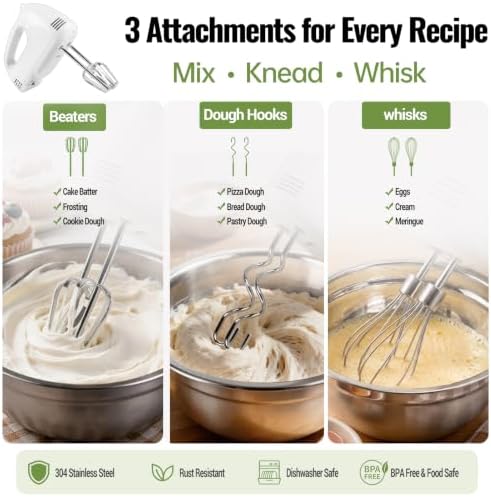 WEPSEN 5-Speed Electric Hand Mixer Set