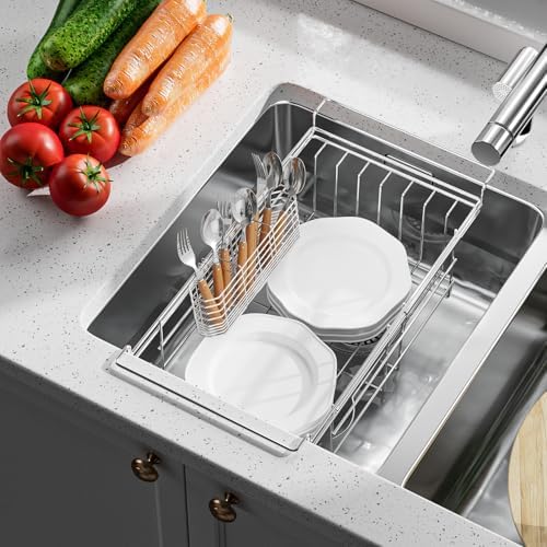 JAQ Utensil Holder for Sink, Sus304 Stainless Steel Rust Free