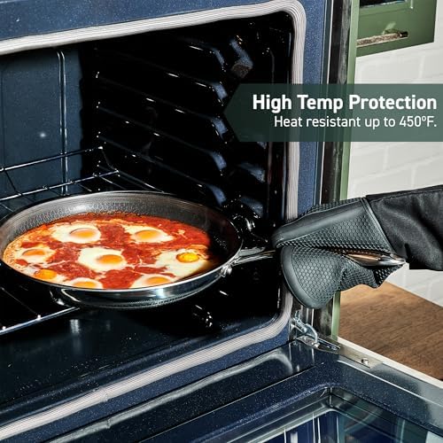 HexClad Silicone Oven Mitts, 2-Pack, Black