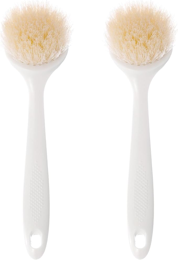 Facjoleco Dish Brush with Handle, Pot Brush, 2 Pack Kitchen Scrub Brushes by Unknown