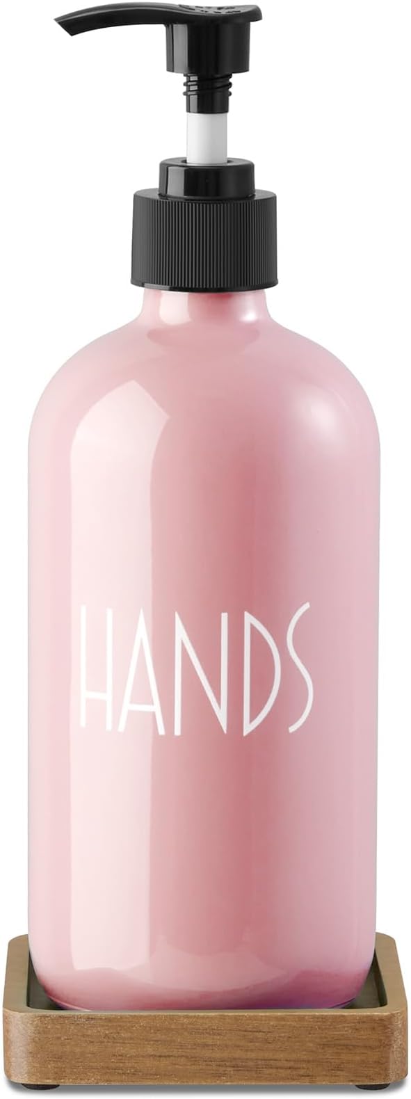Pink Glass Hand Soap Dispenser by Unknown