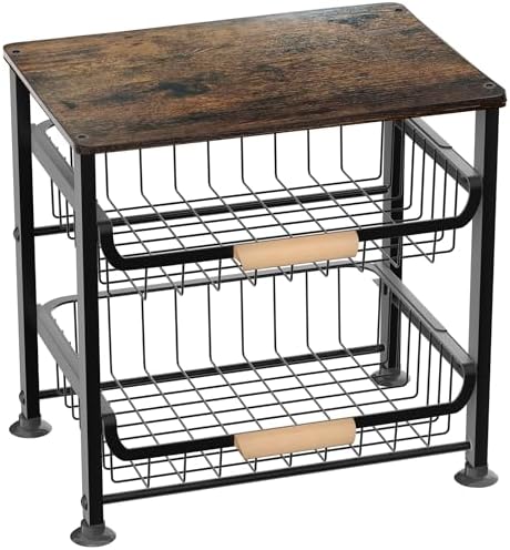 NiuYichee 3-layer Kitchen Fruit Storage Basket Snack Rack, Countertop