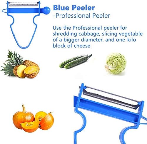 Kitchen Food Peeler Set, Stainless Steel Blades with Non-Slip Handles