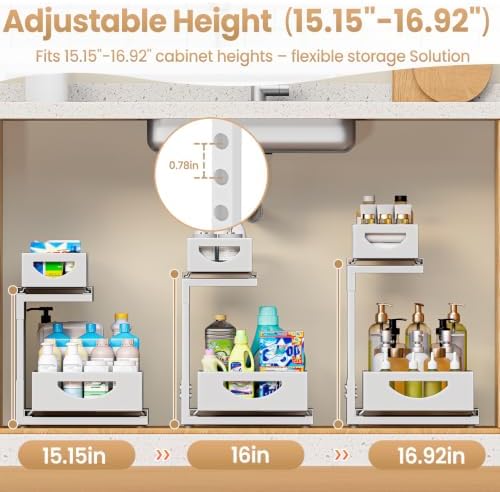 Under Sink Organizer for Kitchen and Bathroom Cabinets Pull Out