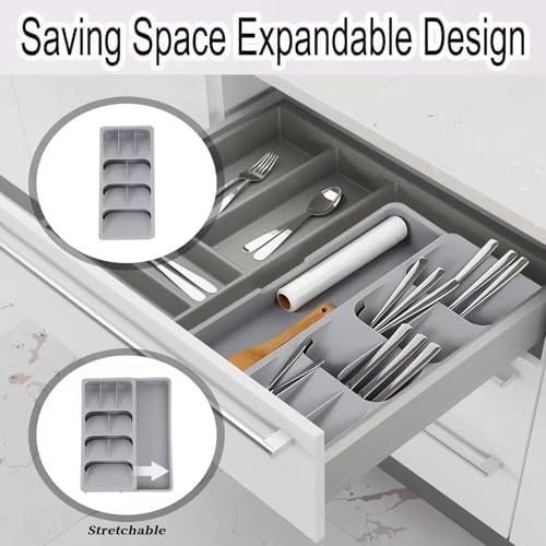 Flatware Drawer Organizer, Silverware Organizer Storage Utensil Tray