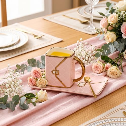 Zubebe 1 Set Coffee Mug Elegant Handbag Shaped Cup, Pink