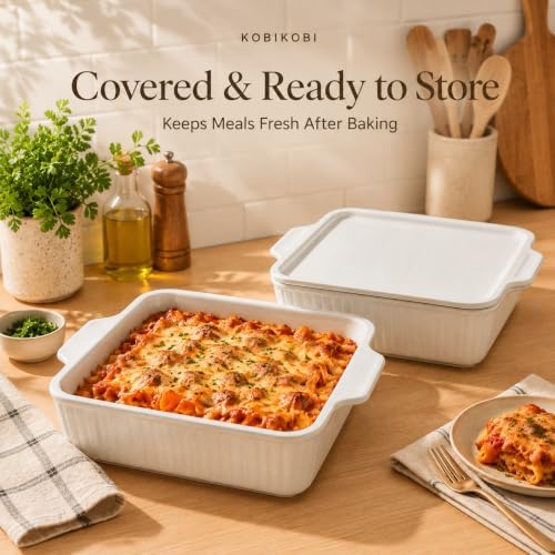 12"Square Baking Pans with Lid Sets of 2, with Roasting Racks