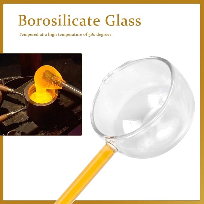 2 Pack 9.65" Heat Glass Ladle, High Temperature Borosilicate Glass Mixing - Image 4