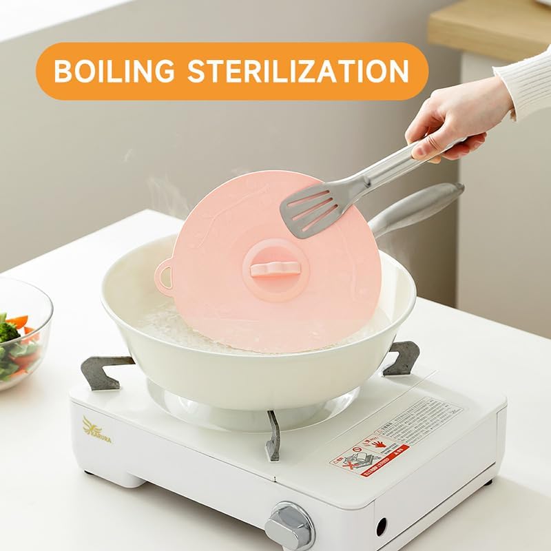 Silicone Lids for Pots and Pans, 4pc, Pink