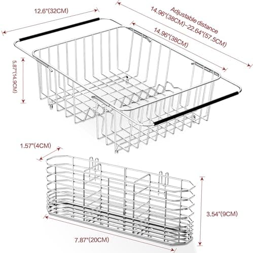 Large Expandable Stainless Steel Dish Drying Rack
