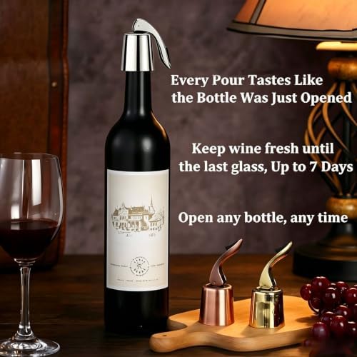 Pafusen Wine Stoppers Set of 2, Stainless Steel Wine Bottle Stopper