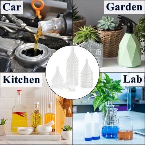 Tebery 20 Pack Plastic Funnels Set, 4.7 Inch Wide Mouth Funnel for