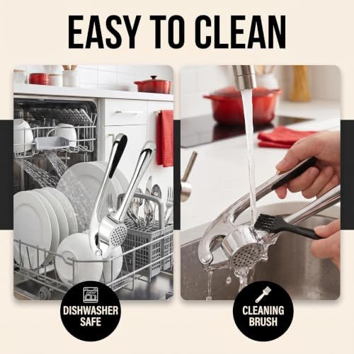 Stainless Steel 2-in-1 Garlic Press and Herb Scissors