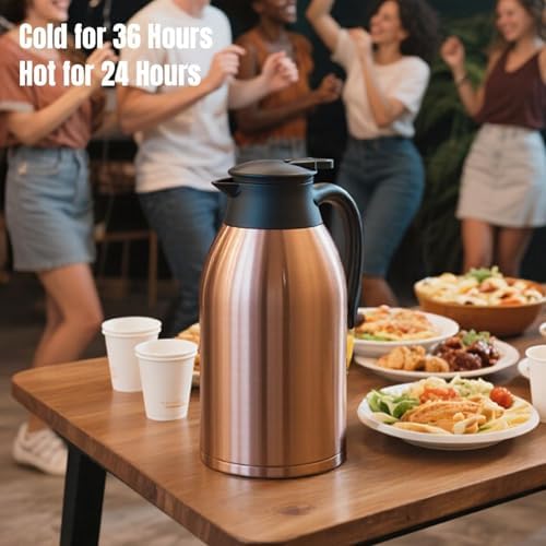 PARACITY Coffee Carafe, Insulated Thermal Pitcher, 68oz Stainless