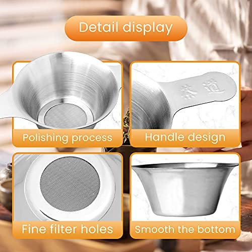 2 pack Fine Mesh Tea Strainers, Stainless Steel Small Mesh Tea Filter