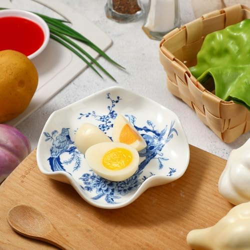 Honeydak Chinoiserie Ceramic Bird Spoon Rest for Kitchen, Blue White