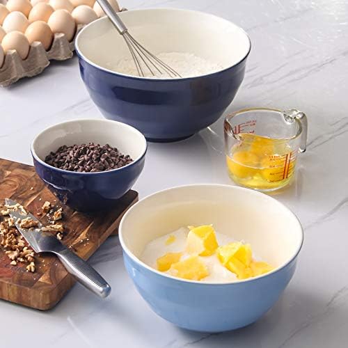 DOWAN Mixing bowls, 4.25/2/0.5 Qt Ceramic Mixing Bowls for Kitchen