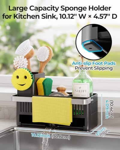 Nieifi ABS Sponge Holder, Black