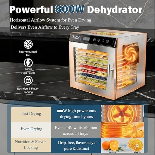 10-Tray Stainless Steel Food Dehydrator Machine