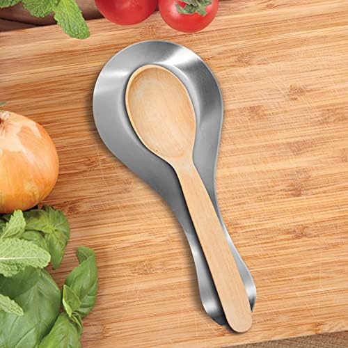 OGGI Stainless Steel Spoon Rest- Long Handle Holds Kitchen Utensils in