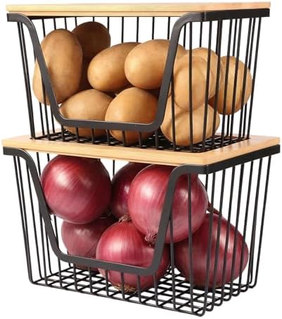 2-Pack Stackable Onion and Potato Storage Bins