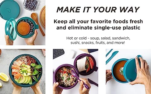 Bowl Collapsible Lunchbox - Bento Style Bowls for Soup, Salad