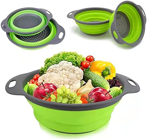 Kitchen Sink Strainer 3 Pc Collapsible Set Colander,Food Grade