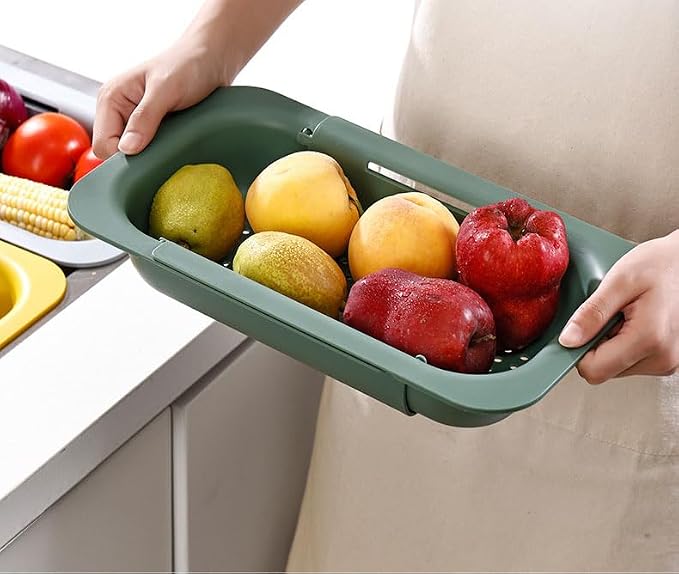 NIWWIN Collapsible Kitchen Colander Strainer, Expandable Over the Sink Colander by NIWWIN